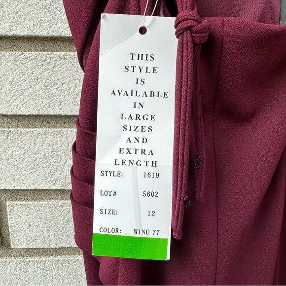 NWT Bill Levkoff Bridesmaid Dress 1619 Wine Burgundy Cherry Red - Picture 9 of 15